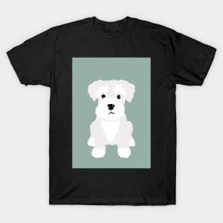 White Miniature Schnauzer Puppy Dog T-Shirt